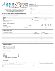 Wast Characterization Profile Sheet